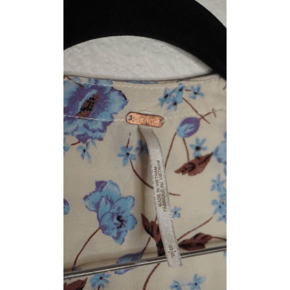 Free People Flower Fields Sz Small Floral Long Sleeve Mini Dress In Ivory - Picture 6 of 9